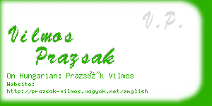 vilmos prazsak business card